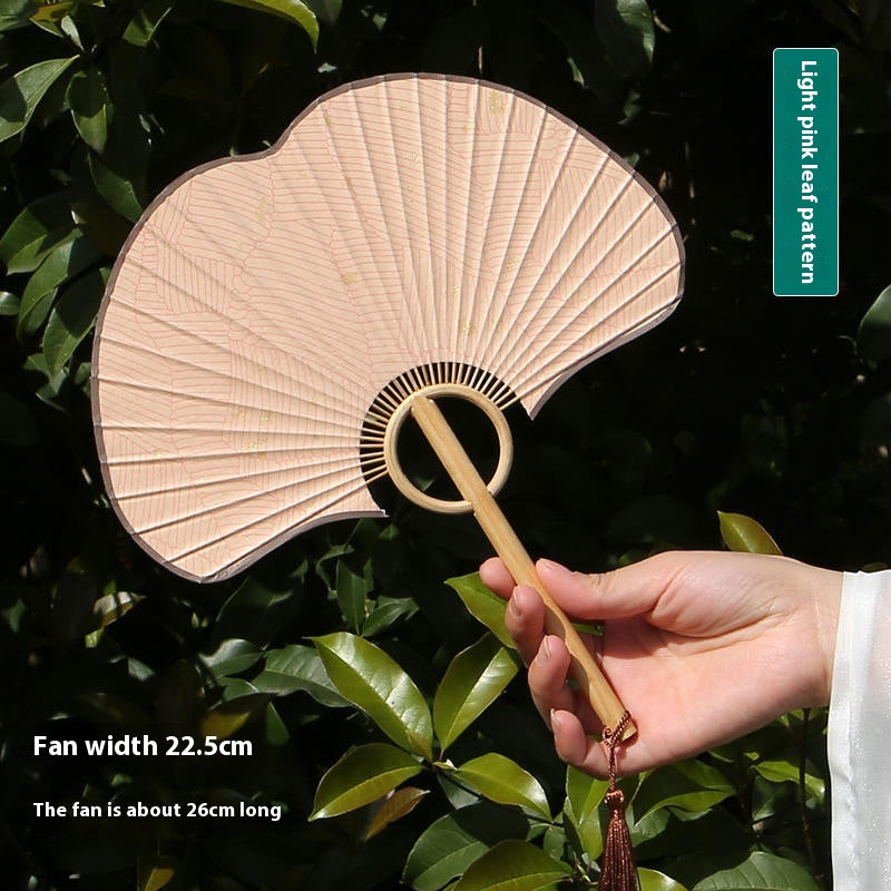 Handmade Ginkgo Leaf Xuan Paper Round Fan — Classical Chinese Style