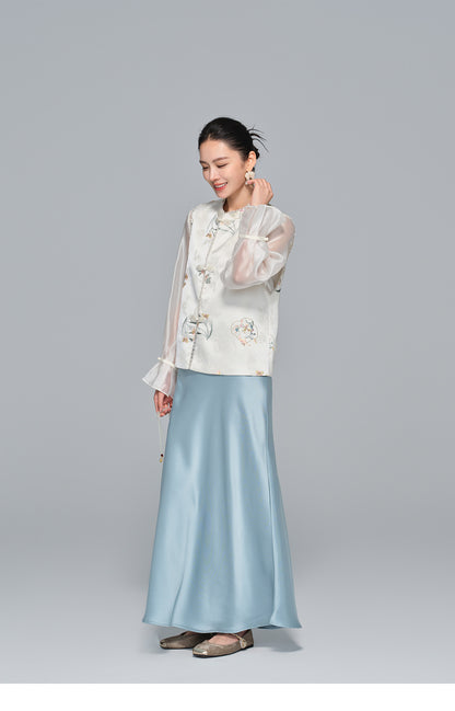 Jacquard Embroidered Stand Collar Vest