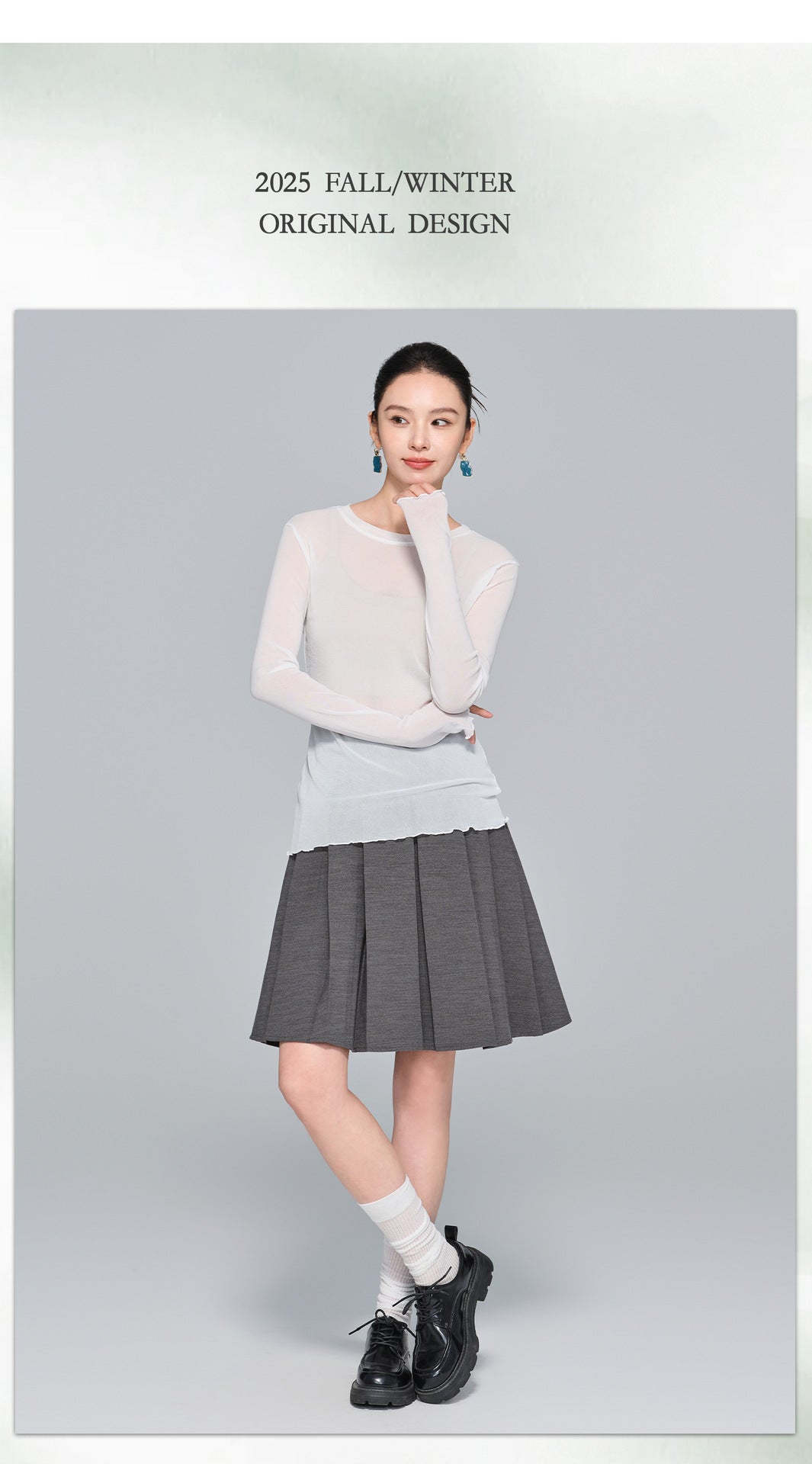 Elegant Versatile Pleated Skirt, High-Waist Design