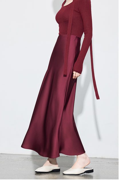 Chic High-End Acetate Midi Mermaid Skirt