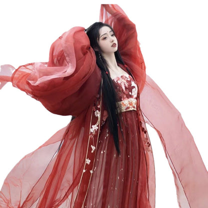 Myth Series Hanfu — Embroidered Large Sleeve Shirt & Hezi Skirt Set