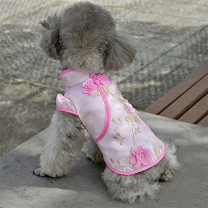 New Chinese Style Pet Cheongsam for Cats and Dogs Spring Summer