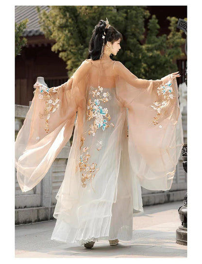 Oriental Ancient Hanfu — Chest-High Ru Skirt & Heavy Embroidery Outfit