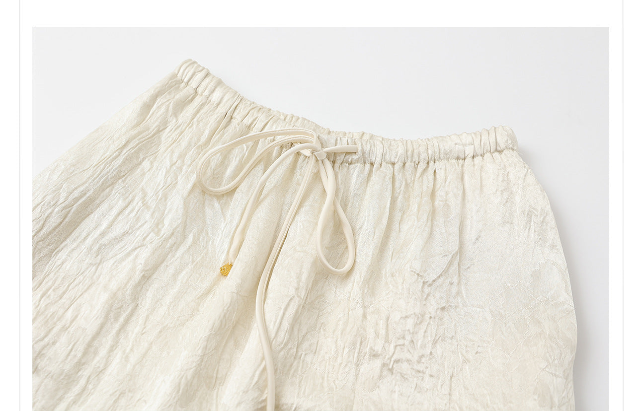 2026 New Chinese Style Elegant Acetate Wide-Leg Pants for Women