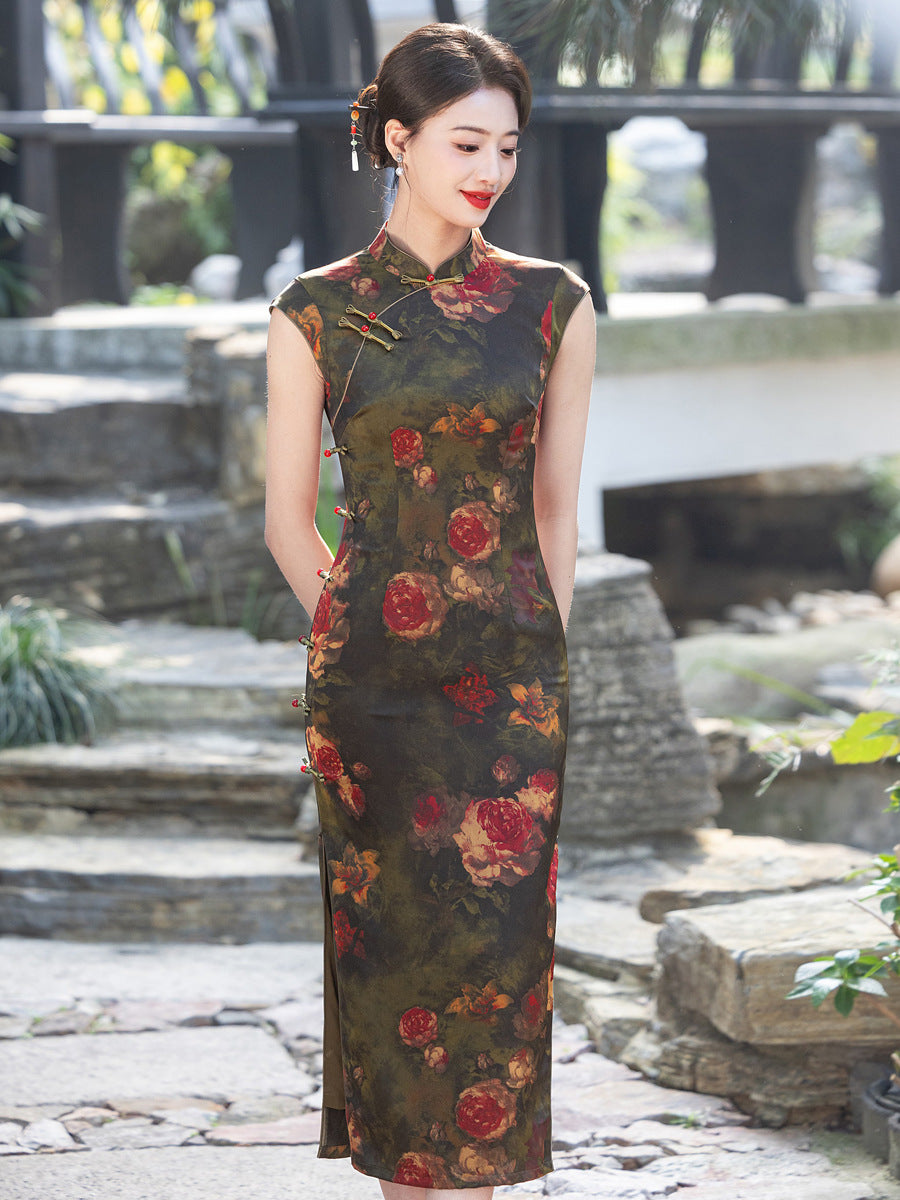 Exquisite Waist-Cinching Qipao – Elegant Everyday Wear Dress