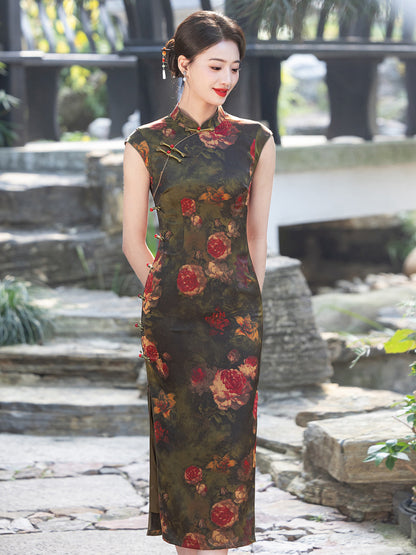 Exquisite Waist-Cinching Qipao – Elegant Everyday Wear Dress