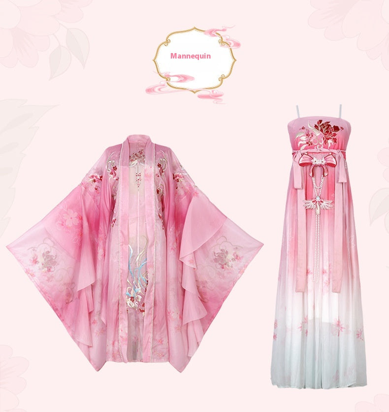Oriental Ancient Hanfu Costume — Heavy Embroidery Summer Outfit