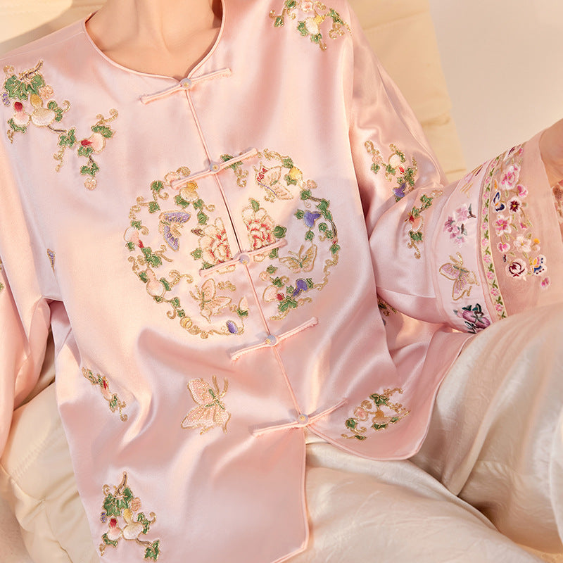 2026 Autumn New Chinese Style Printed Embroidered Acetate Coat for Women