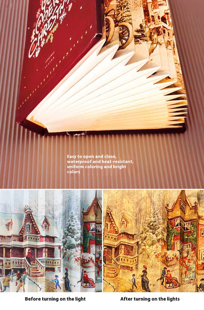 Creative 3D Night Light Foldable Fan Book Lamp for Bedroom