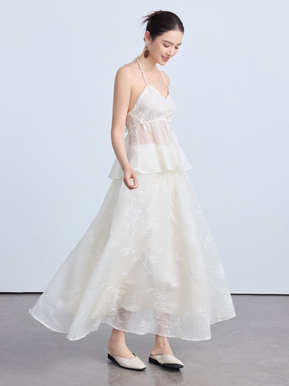 Chic Summer Lace Half Skirt for Women, Elegant and Puffy