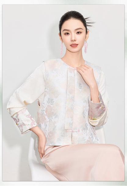 Light National Style Jacquard Vest Chinese Style
