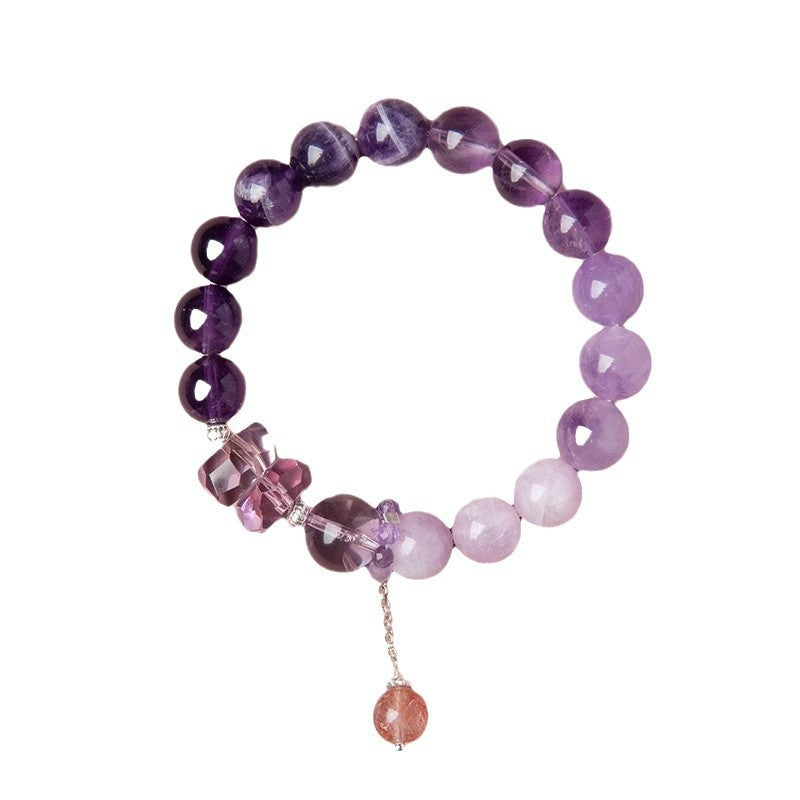 Natural Amethyst Nine-Purple Fire Bracelet — Lucky Exam Charm for Women