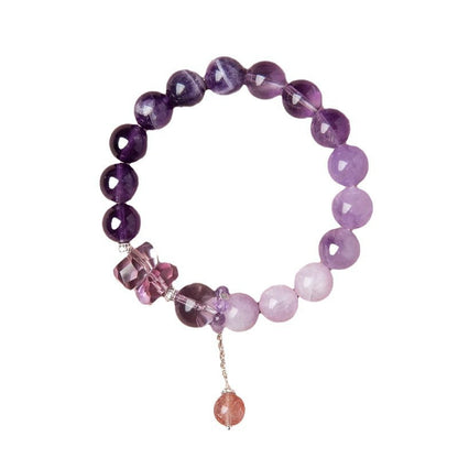 Natural Amethyst Nine-Purple Fire Bracelet — Lucky Exam Charm for Women