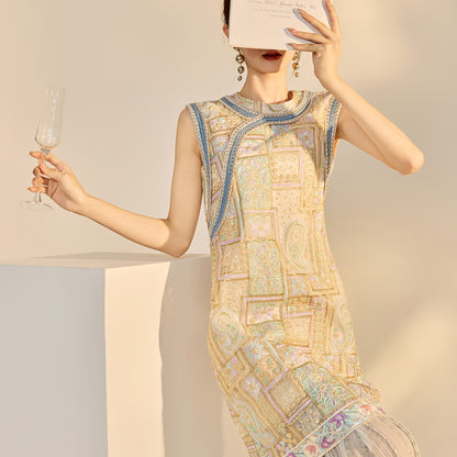 High-End Summer Dress for Women |New Chinese Style Embroidered Long Dress