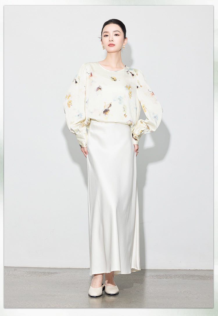 Chic High-Waist Mermaid Satin Skirt for Women