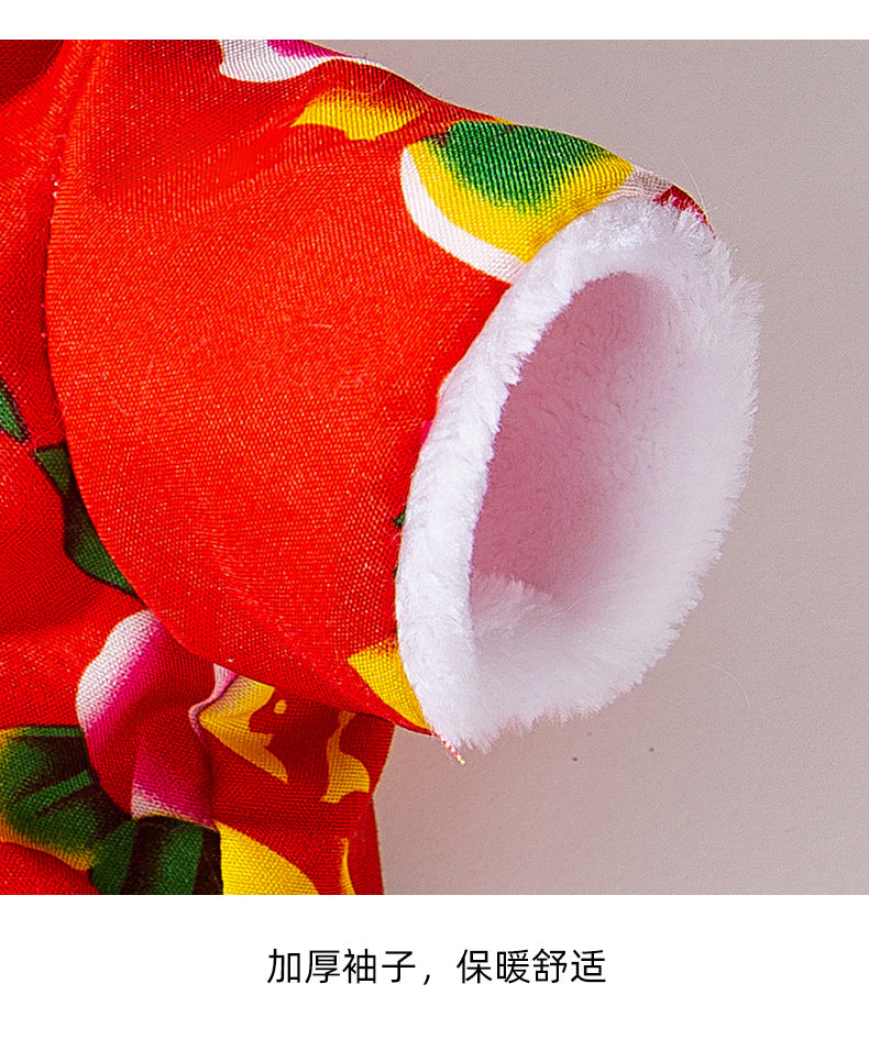 Retro Northeast Floral Coat Two-Leg Pet Clothes for Cats & Dogs