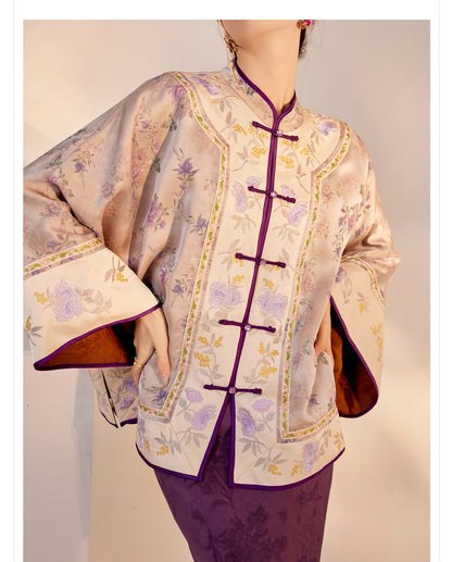 Early Autumn Silk Embroidered Retro Loose Chinese Style Jacket
