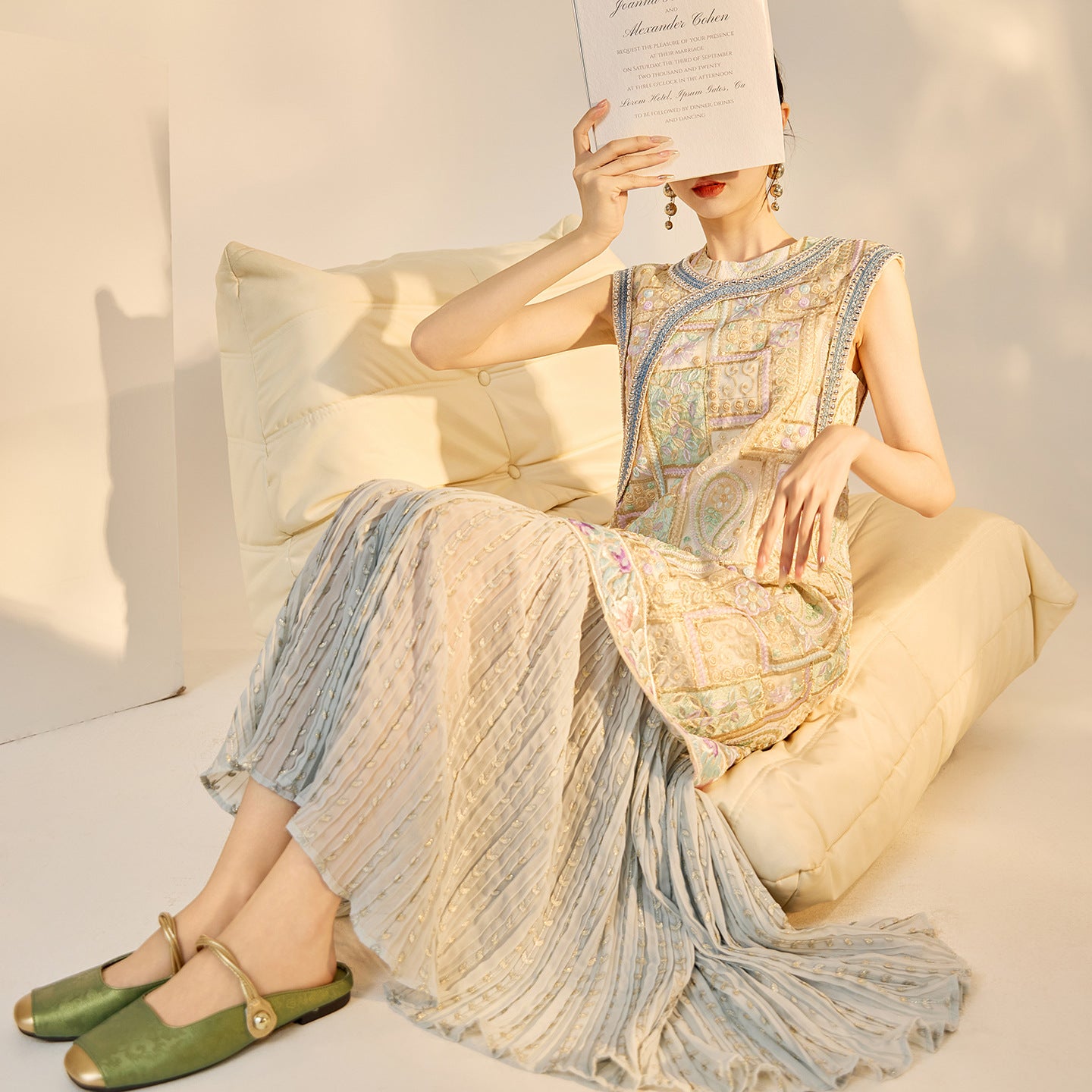 High-End Summer Dress for Women |New Chinese Style Embroidered Long Dress