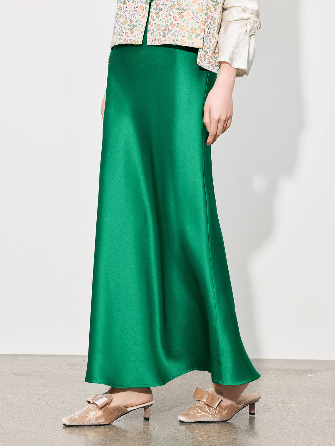 High-Waist Glossy Asymmetrical Mermaid Half Skirt