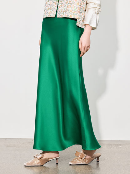 High-Waist Glossy Asymmetrical Mermaid Half Skirt