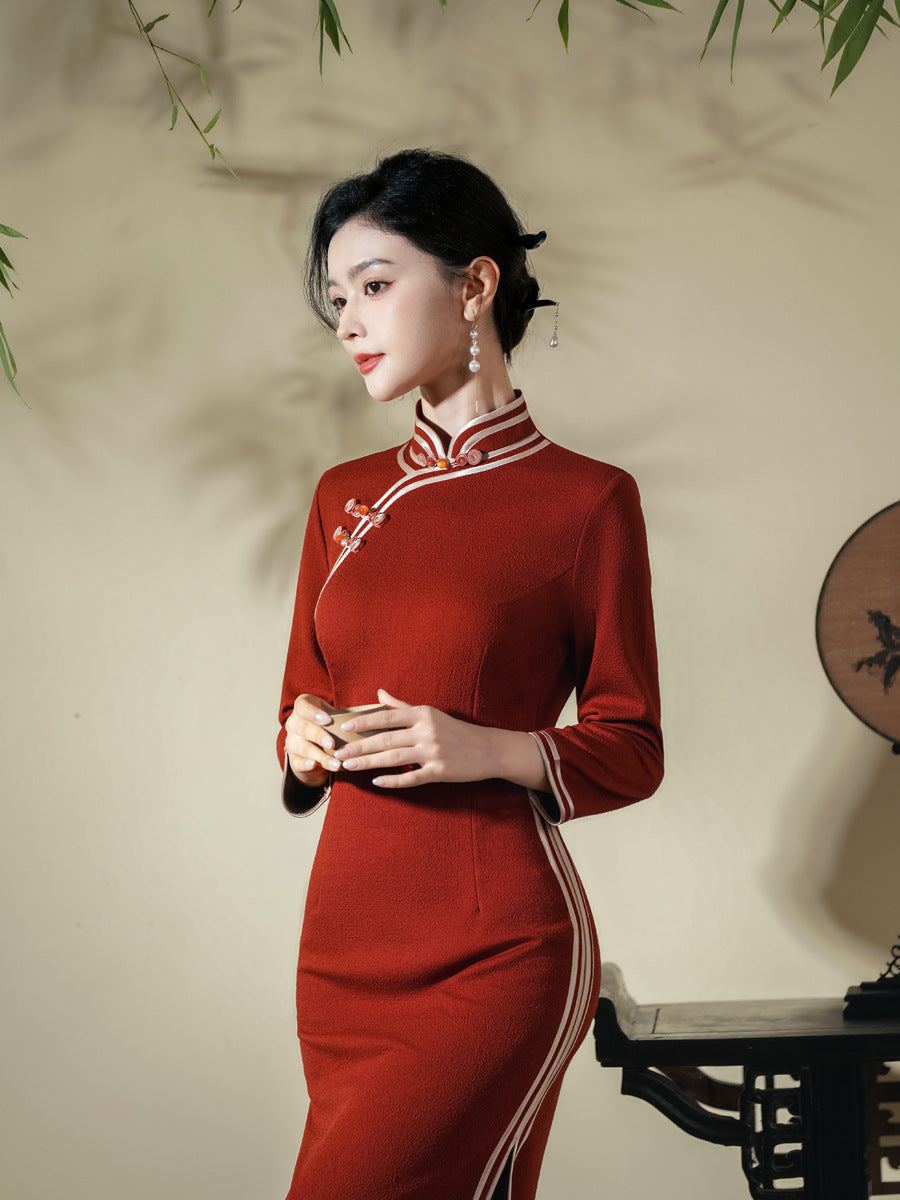 New Chinese Style Cheongsam – Slim Fit Daily Elegant Dress