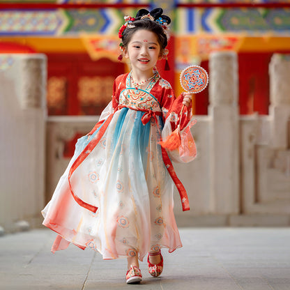 Girls’ Spring Autumn Hanfu | High-End Fairy Ru Skirt National Style Dress