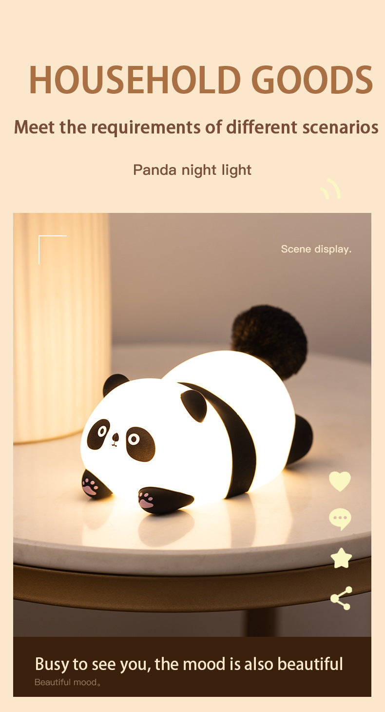 Furry Fun Panda Lamp USB Night Light Cute Bedside Gift Lamp