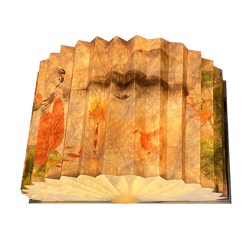 Creative 3D Night Light Foldable Fan Book Lamp for Bedroom