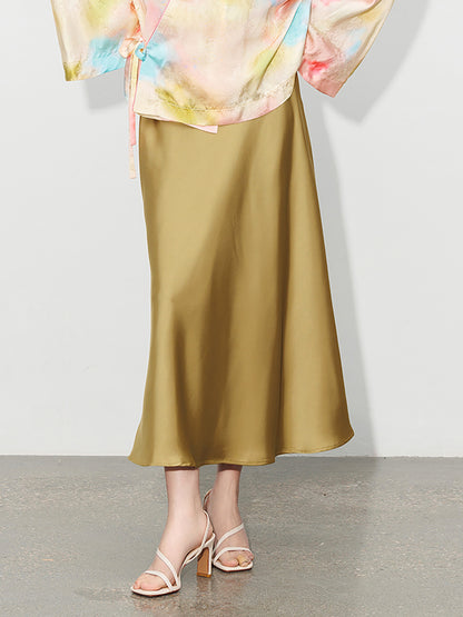 Chic High-End Acetate Midi Mermaid Skirt