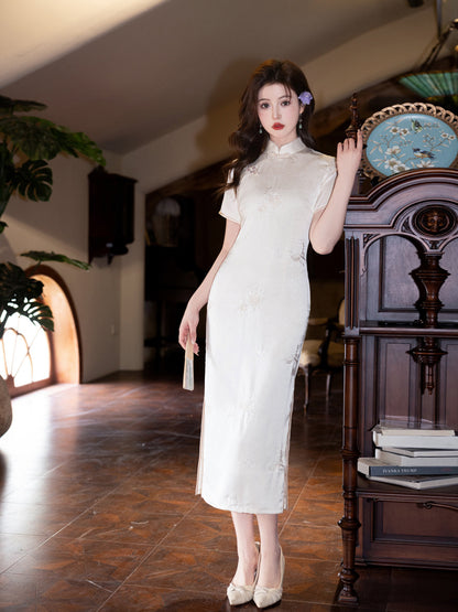 Artistic Camellia Cheongsam – Retro Youth Fresh Dress