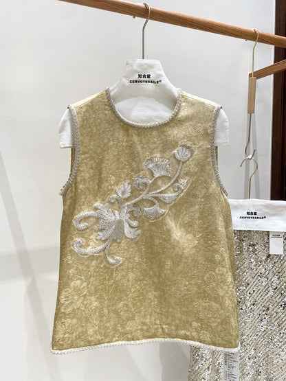 Stylish Heavy Embroidery Vest for Women