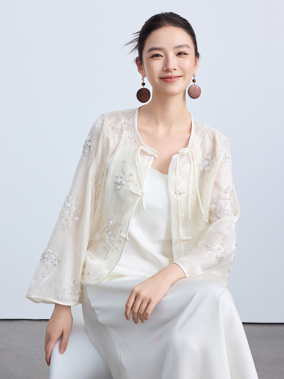 Elegant Sheer Embroidered Top