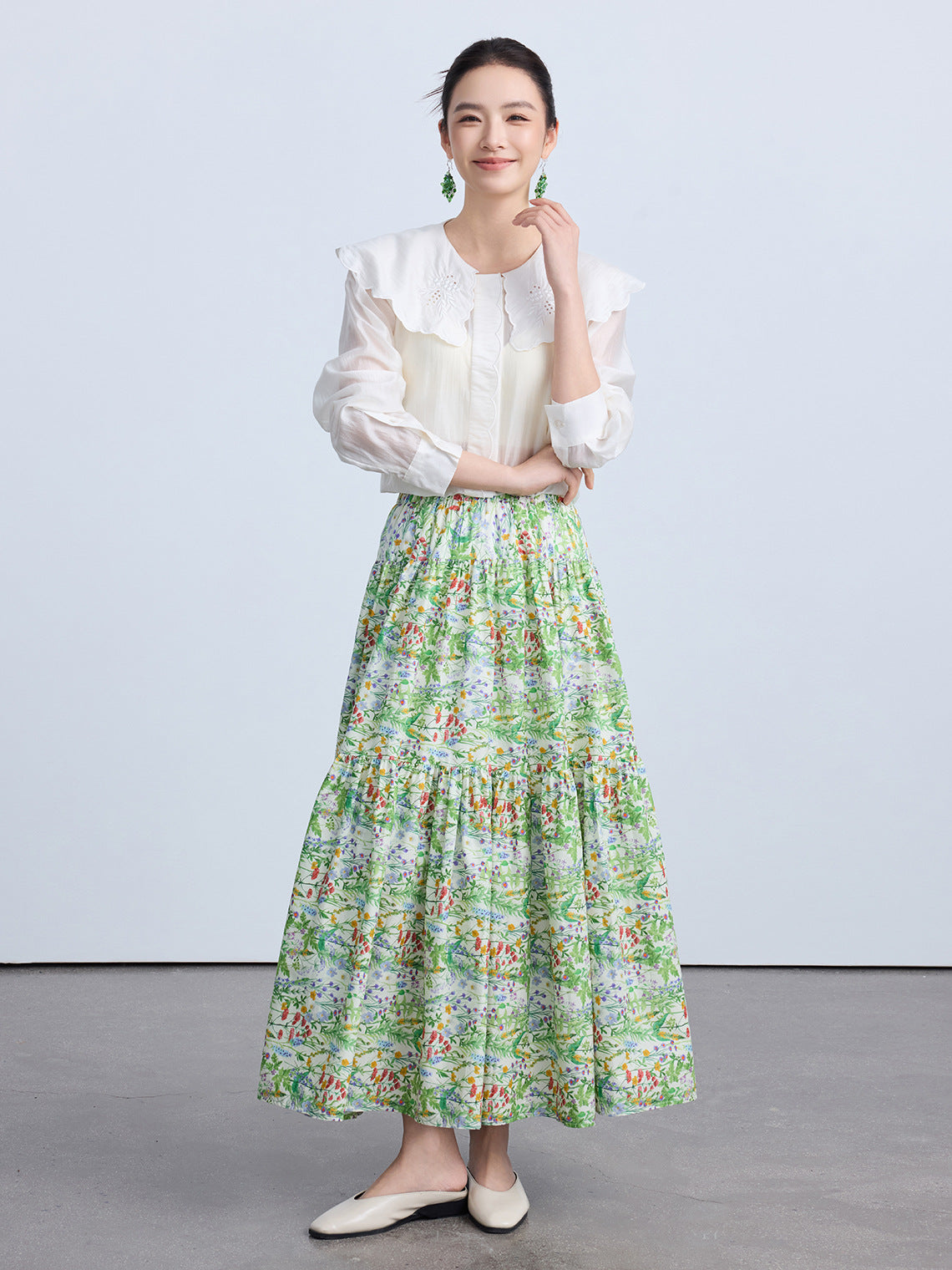 Chic Summer Floral Midi Skirt for Women
