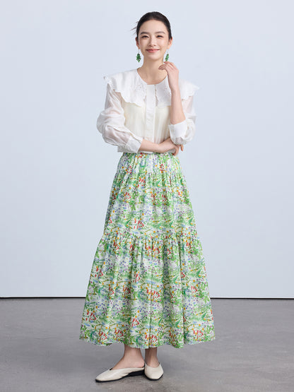 Chic Summer Floral Midi Skirt for Women