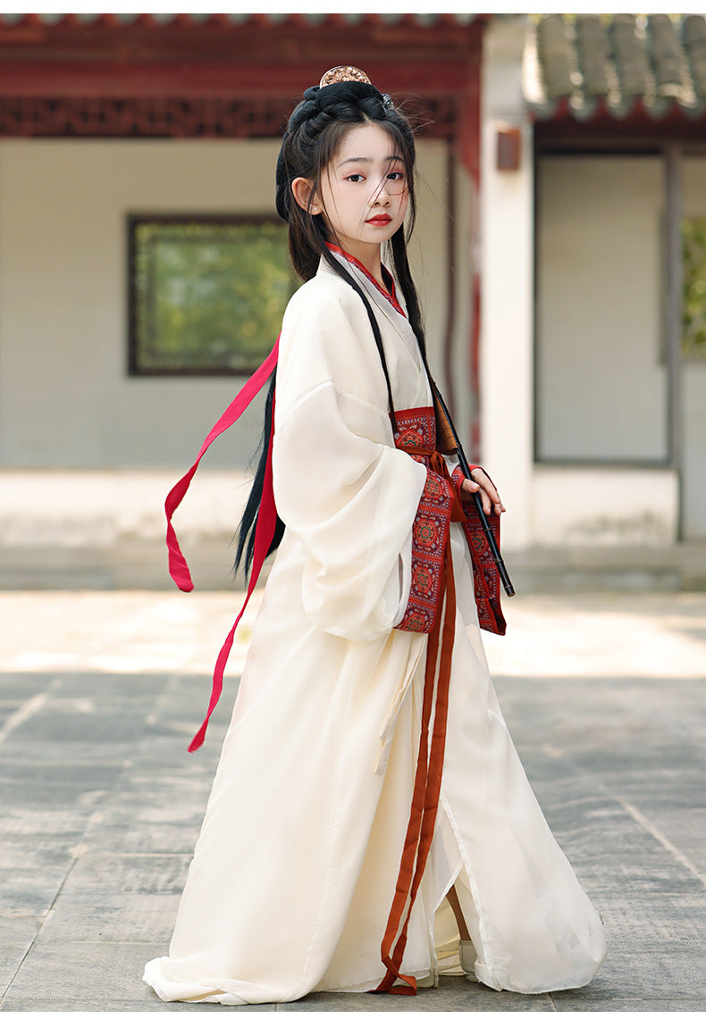 Girls’ Summer Hanfu | Wei Jin Style Daily Warring States Robe Fairy Dress