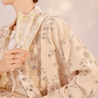 2026 Spring New Chinese Beaded Rayon Elegant Youthful Jacket