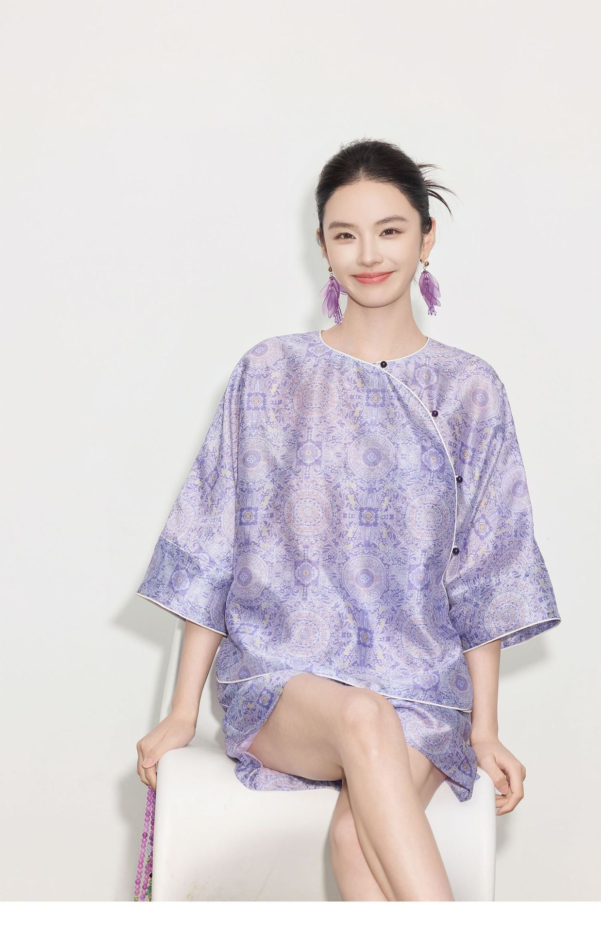 Chinese Style Asymmetrical Shirt & Shorts Set New Summer Casual Outfit