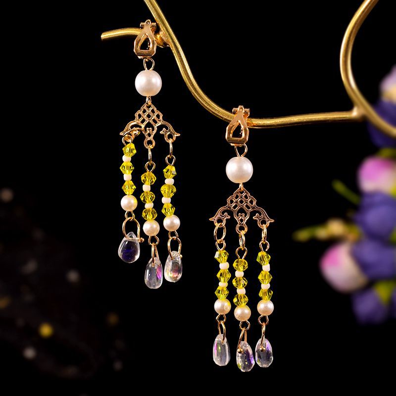 Burnt Blue Earrings | Ancient Style Tang Ming Dynasty Retro Hanfu Accessory