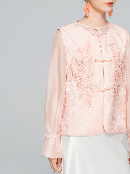 Sophisticated Sleeveless Retro Silk Vest