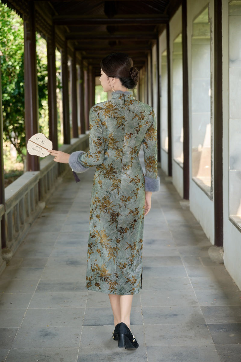 Old Shanghai Style Qipao – Elegant Autumn Winter Daily Wear