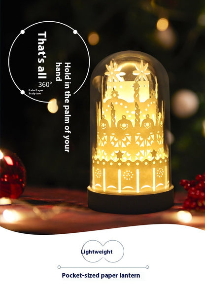 DIY 3D Paper Carving Lamp Handmade Panoramic Night Light