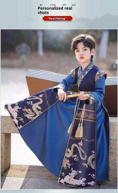 Boys’ Spring Autumn Hanfu | Ancient Style Handsome Tang Suit Costume