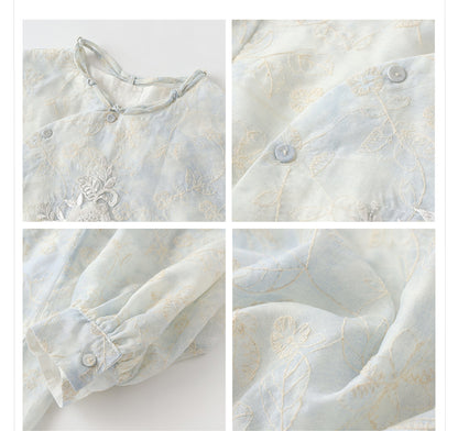Early Autumn Retro Embroidered Top | New Chinese Style Artistic Shirt