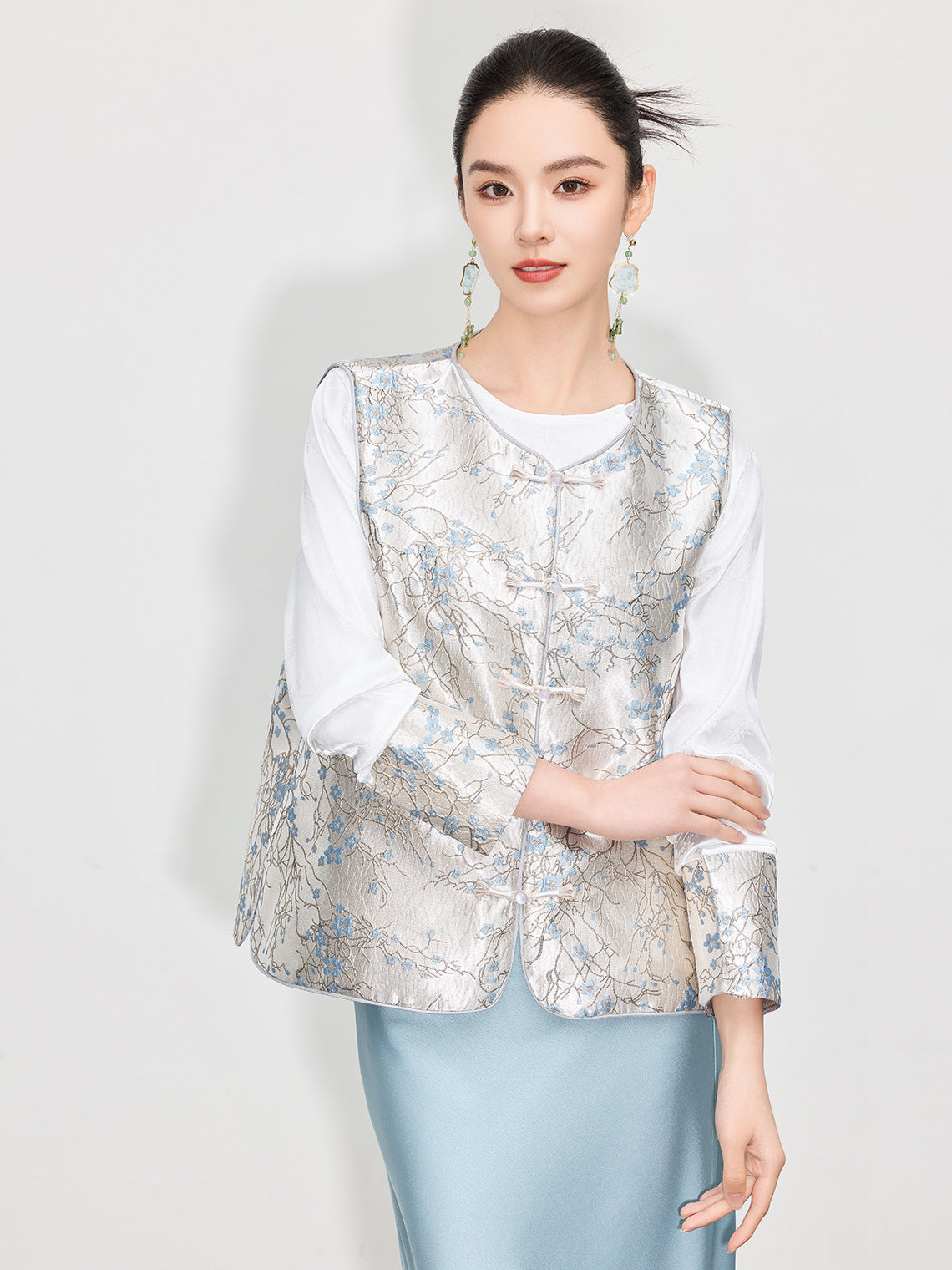 High-End Chinese Fashion Jacquard Vest Top