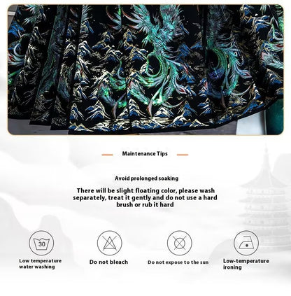 Ming Dynasty Hanfu Set — High Collar Shirt and Horse Face Skirt