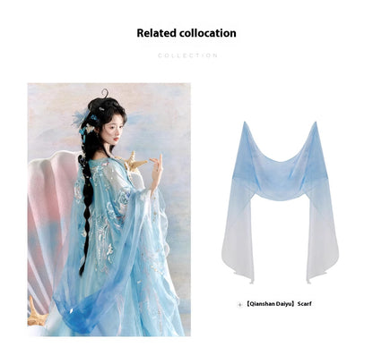 Fairy Tang Hanfu — Heavy Embroidery Large Sleeve Slip Dress for Women