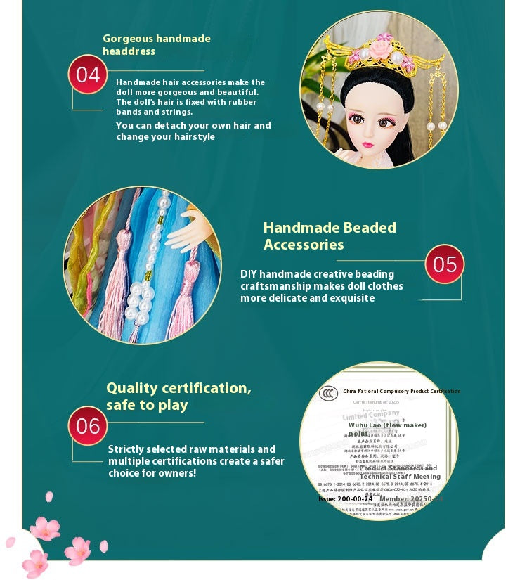 3L3W Ancient Costume Doll 30cm — Realistic Chinese Style BJD Gift