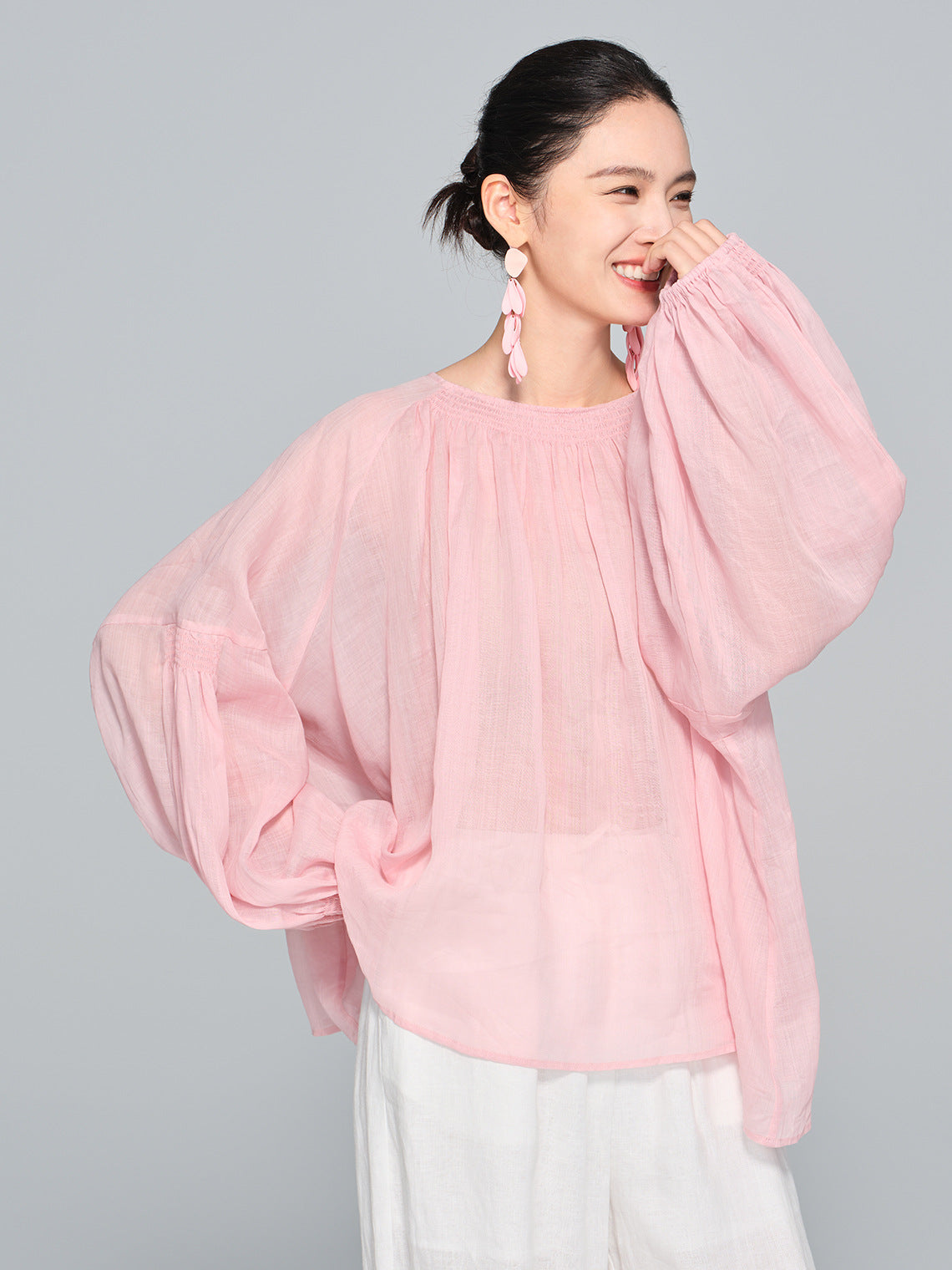 High-End Linen Casual Plus Size Women's Shirt