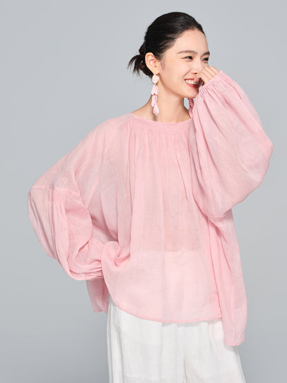 High-End Linen Casual Plus Size Women's Shirt