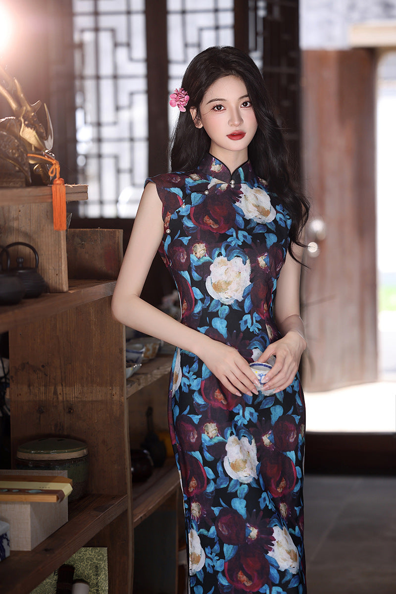 Elegant Sleeveless Cheongsam – Youth Retro High-End Dress